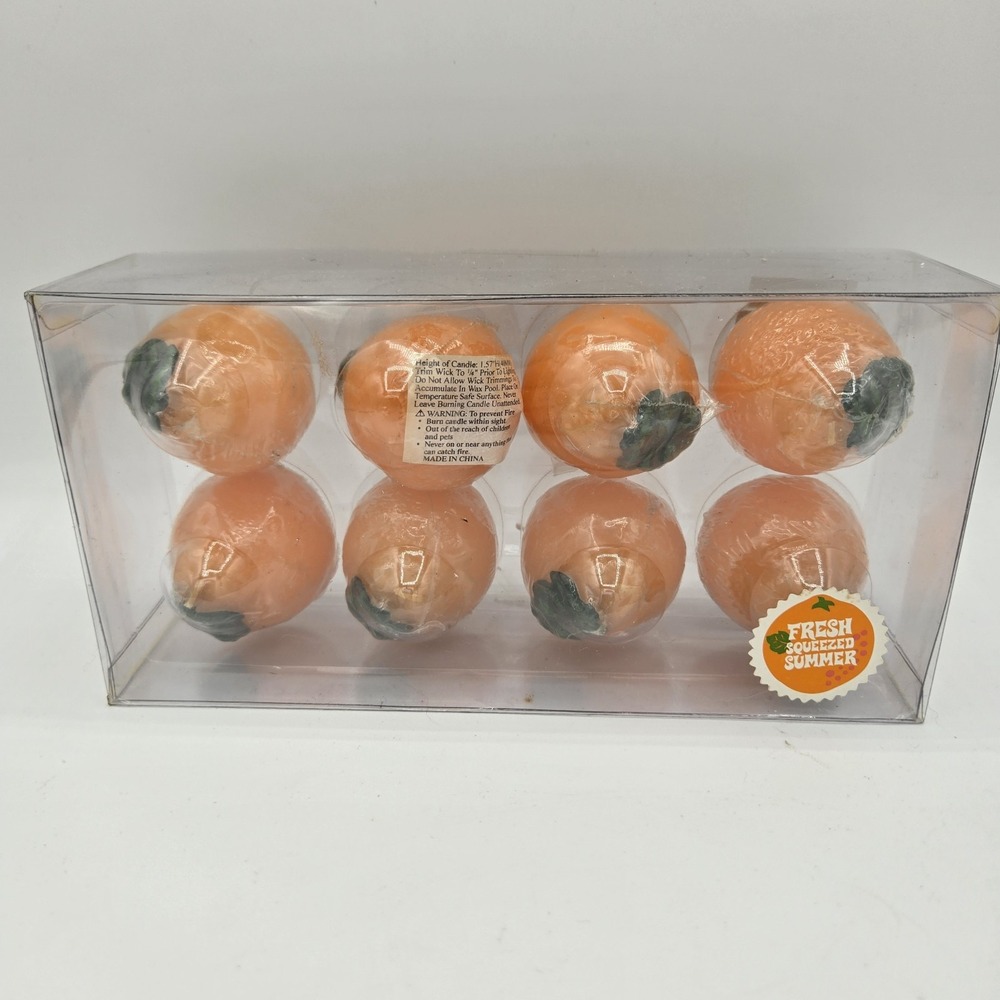 Target Fresh Squeezed Summer Orange Shaped Fruit Candles Set Of 8 New‎ In Box
